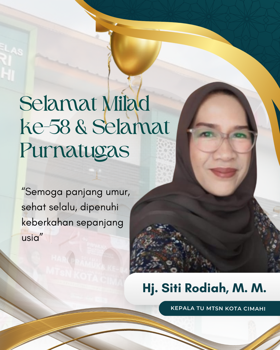 Terima Kasih dan Selamat Purna Tugas Ibu Hj. Siti Rodiah