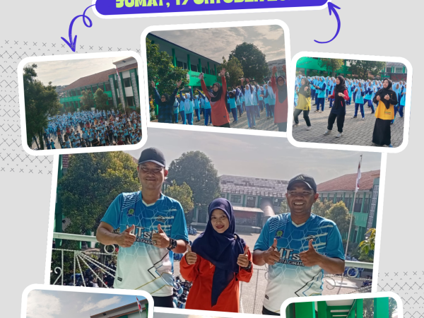 Senam Bersama Meriahkan Jumat Pagi di MTsN Kota Cimahi