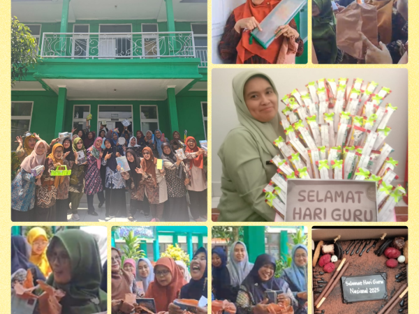 Guru MTsN Kota Cimahi Saling Bertukar Kado, Kamad Beri Kejutan Kue dan Pesan Inspiratif di Hari Guru Nasional 2025