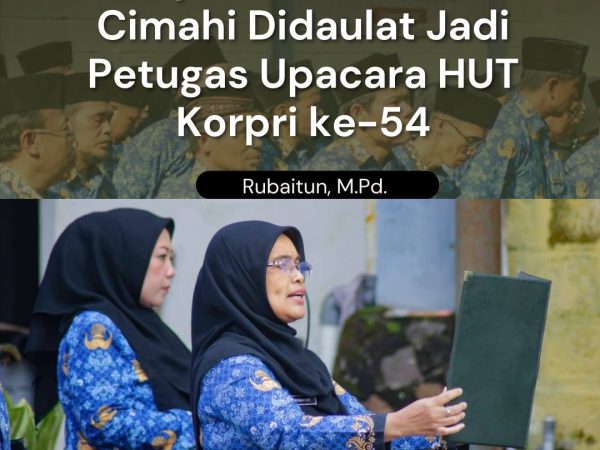 Kepala MTsN Kota Cimahi Didaulat Jadi Petugas Upacara HUT Korpri ke-54 Tahun 2025