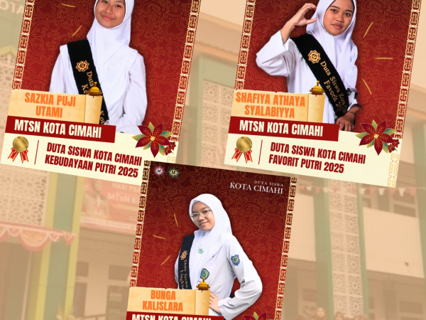Tiga Siswi MTsN Kota Cimahi Dinobatkan sebagai Duta Siswa Kota Cimahi