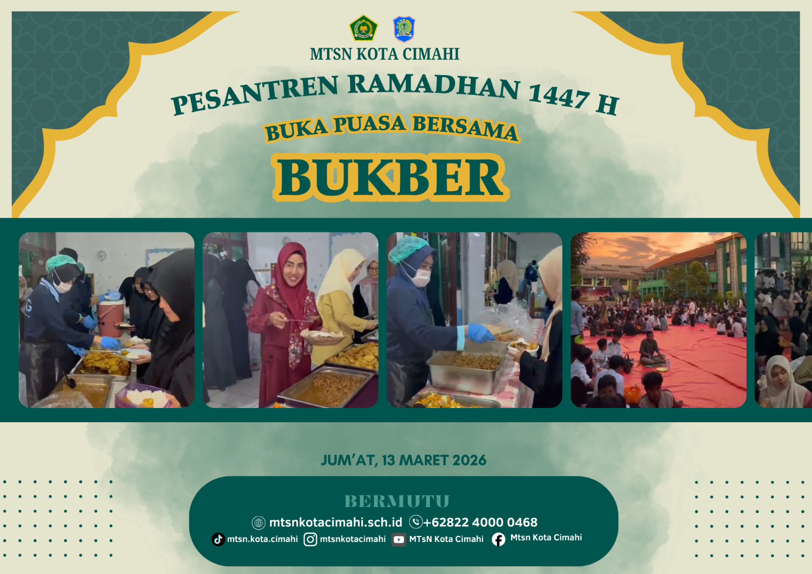 Kebersamaan di Penghujung Pesantren Ramadan, MTsN Kota Cimahi Gelar Buka Puasa Bersama