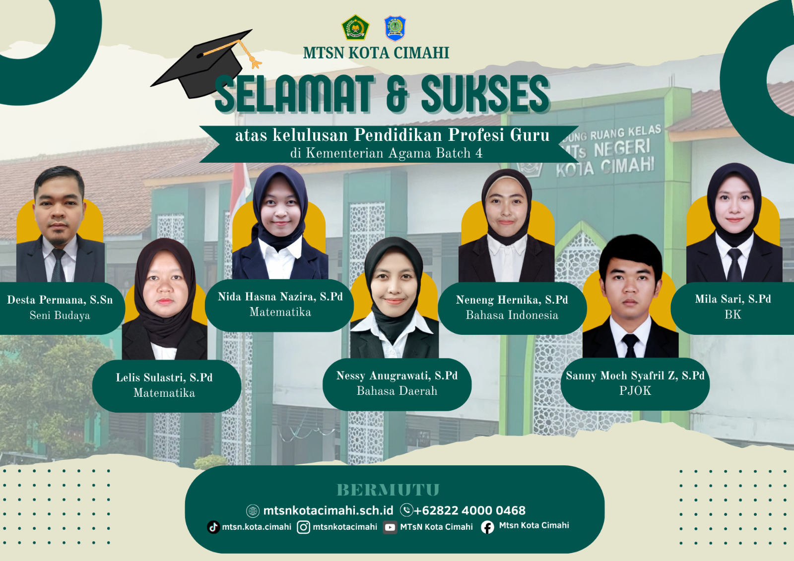 Tujuh Guru MTsN Kota Cimahi Lulus PPG Kemenag Batch 4 Tahun 2026 Tujuh Guru MTsN Kota Cimahi Lulus PPG Kemenag Batch 4 Tahun 2026