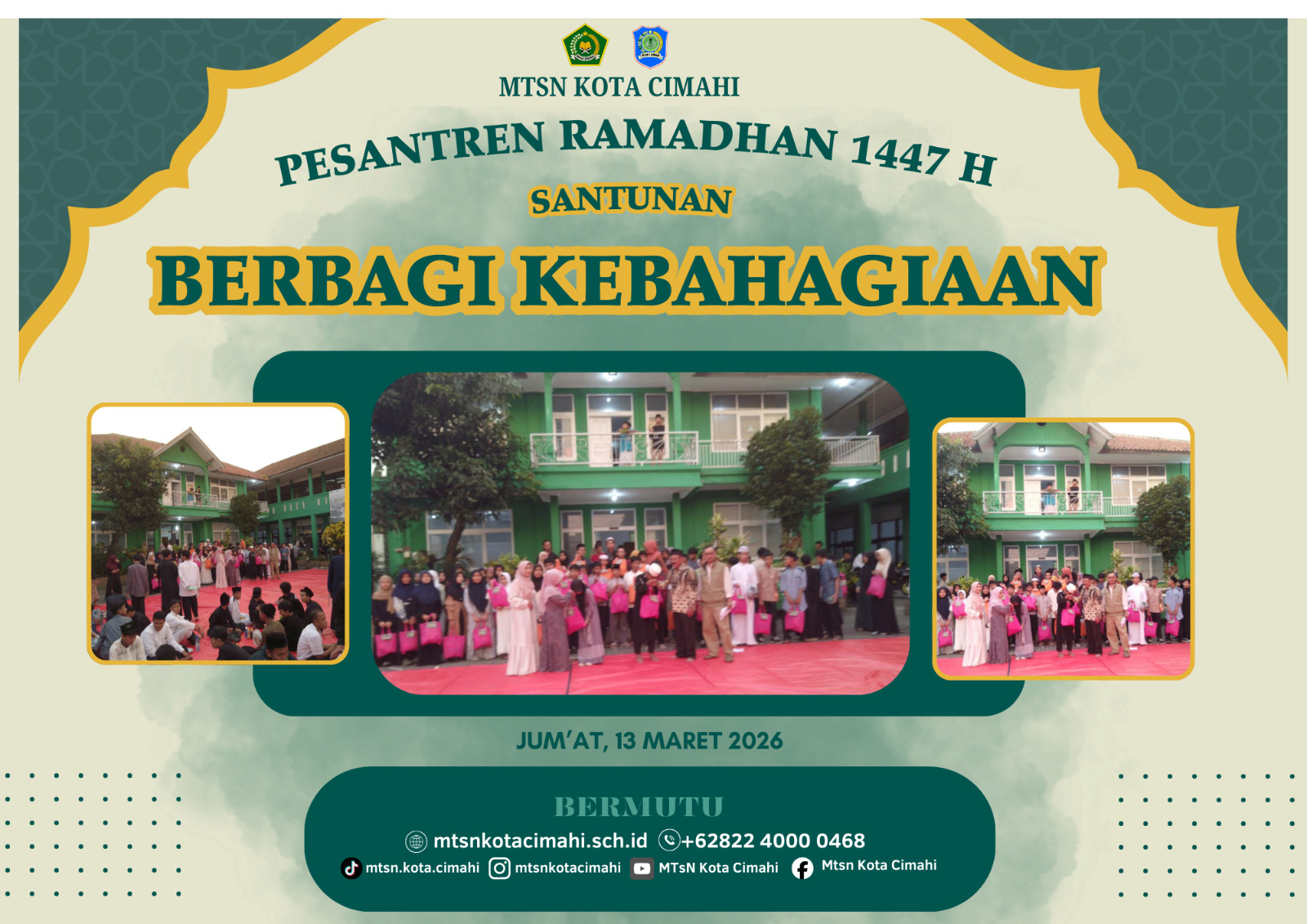 Menebar Kepedulian di Penghujung Pesantren Ramadhan MTsN Kota Cimahi Menebar Kepedulian di Penghujung Pesantren Ramadhan MTsN Kota Cimahi