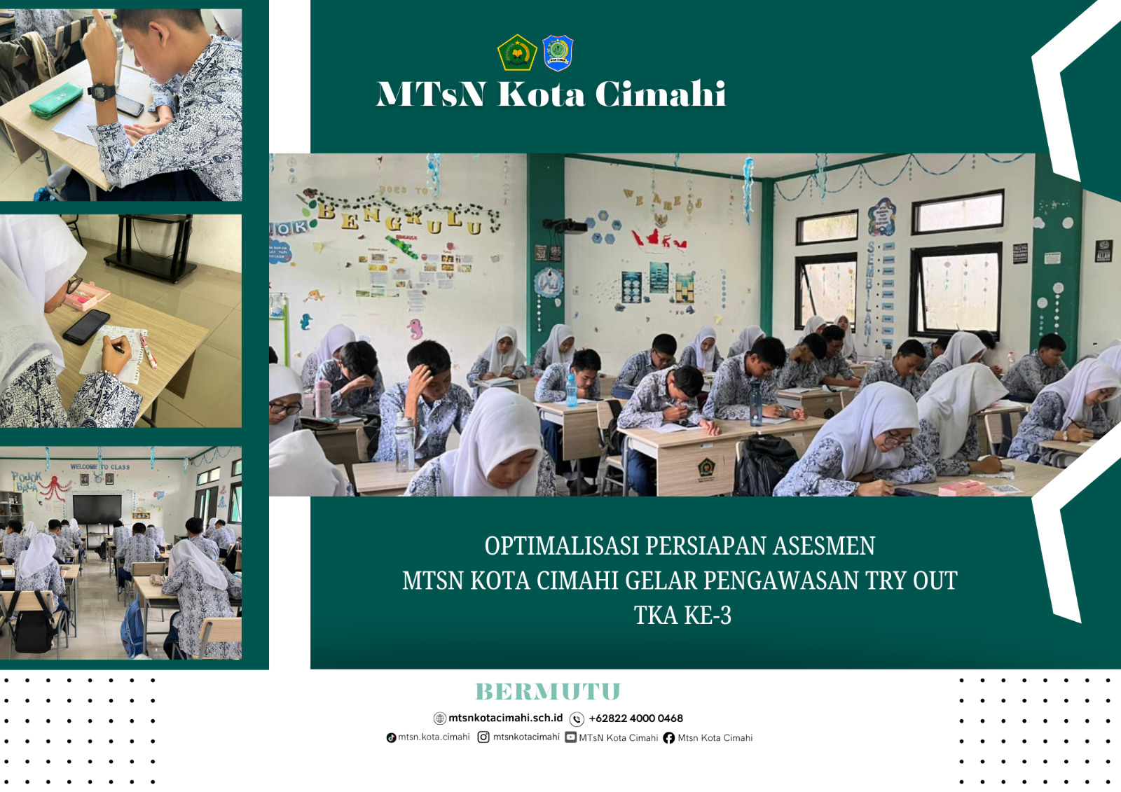 Optimalisasi Persiapan Asesmen, MTsN Kota Cimahi Gelar Pengawasan Try Out TKA ke-3
