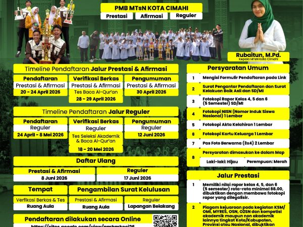 📢 PMB MTsN Kota Cimahi TA 2026/2027 Dibuka