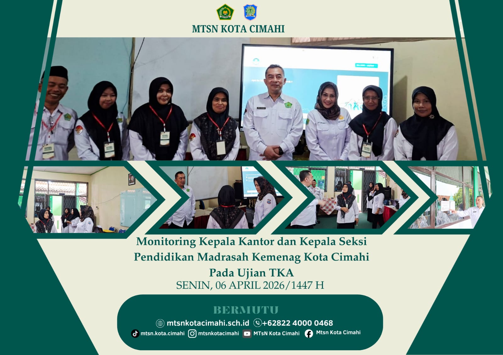 Monitoring TKA oleh Kemenag, MTsN Kota Cimahi Pastikan Pelaksanaan Berjalan Optimal