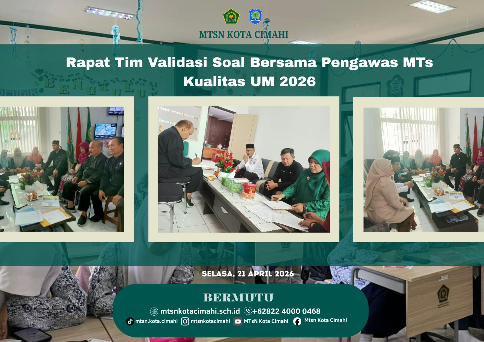 Rapat Tim Validasi Soal Bersama Pengawas MTs, Perkuat Kualitas UM 2026