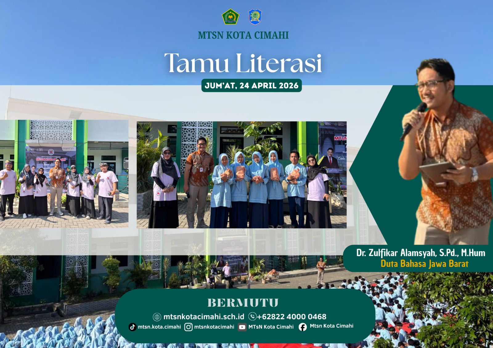 Tamu Literasi Hadir di MTsN Kota Cimahi, Tekankan “Kuncinya adalah Membaca