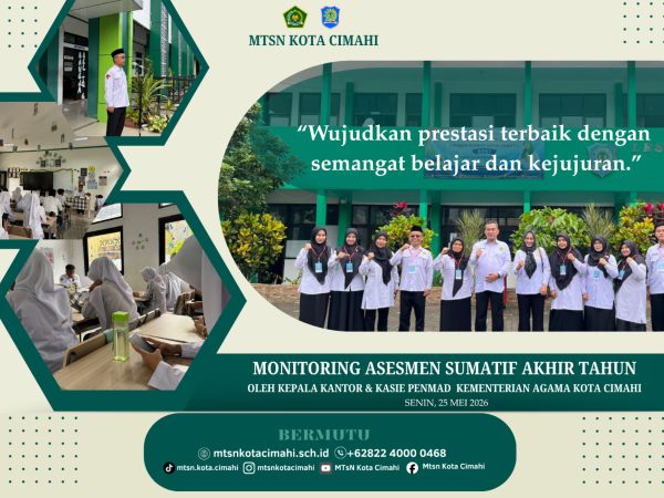 Hari Pertama ASAT 2026, MTsN Kota Cimahi Dapat Monitoring Langsung dari Kemenag Kota Cimahi