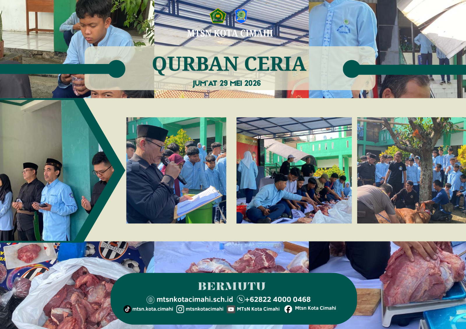 Qurban Ceria MTsN Kota Cimahi: Menumbuhkan Keikhlasan, Kepedulian, dan Semangat Berbagi kepada Sesama Qurban Ceria MTsN Kota Cimahi: Menumbuhkan Keikhlasan, Kepedulian, dan Semangat Berbagi kepada Sesama