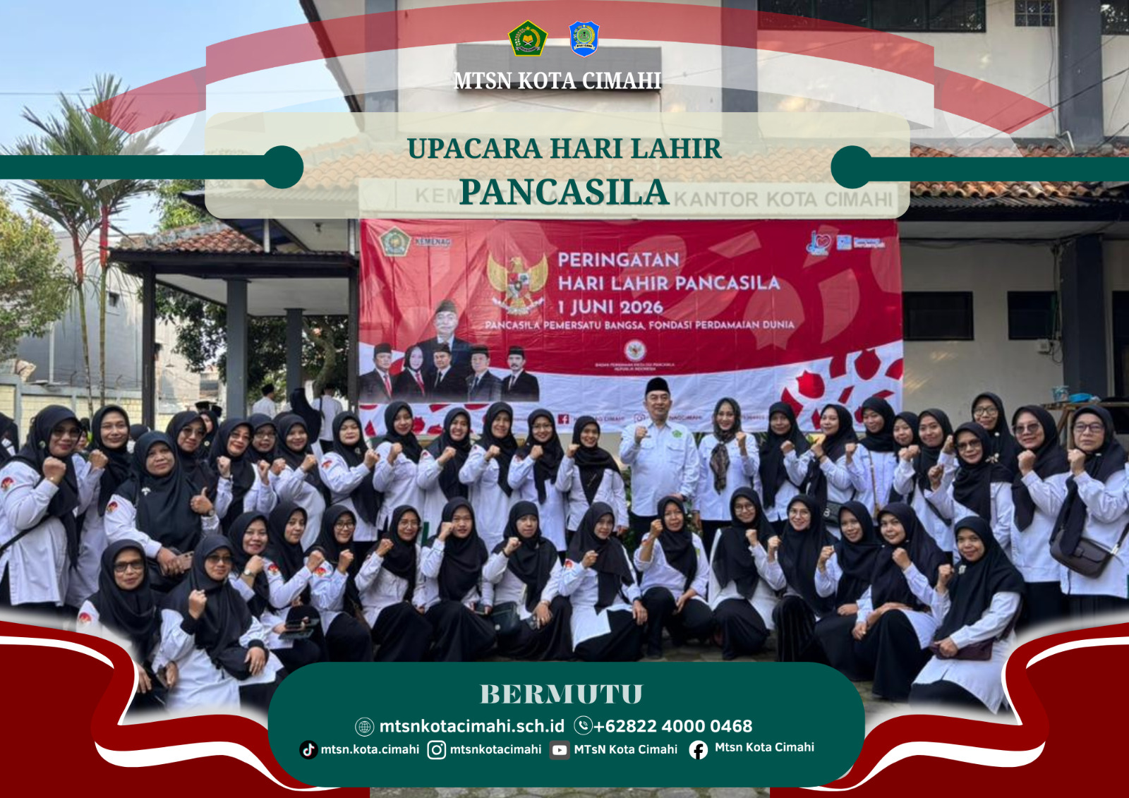 MTsN Kota Cimahi Ambil Peran dalam Upacara Hari Lahir Pancasila 2026 di Kemenag Kota Cimahi MTsN Kota Cimahi Ambil Peran dalam Upacara Hari Lahir Pancasila 2026 di Kemenag Kota Cimahi