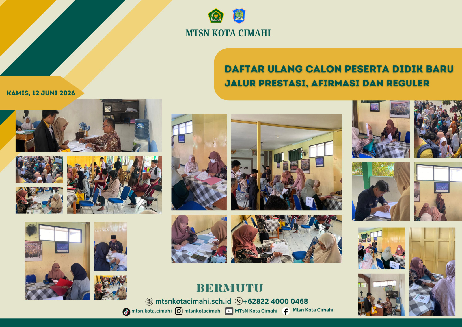 Antusias Sejak Pagi, Daftar Ulang Peserta Didik Baru MTsN Kota Cimahi Berjalan Lancar Antusias Sejak Pagi, Daftar Ulang Peserta Didik Baru MTsN Kota Cimahi Berjalan Lancar