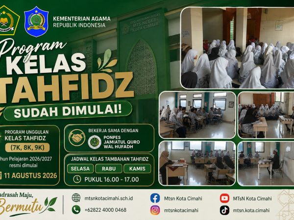 Program Unggulan Kelas Tahfidz MTsN Kota Cimahi Resmi Dimulai