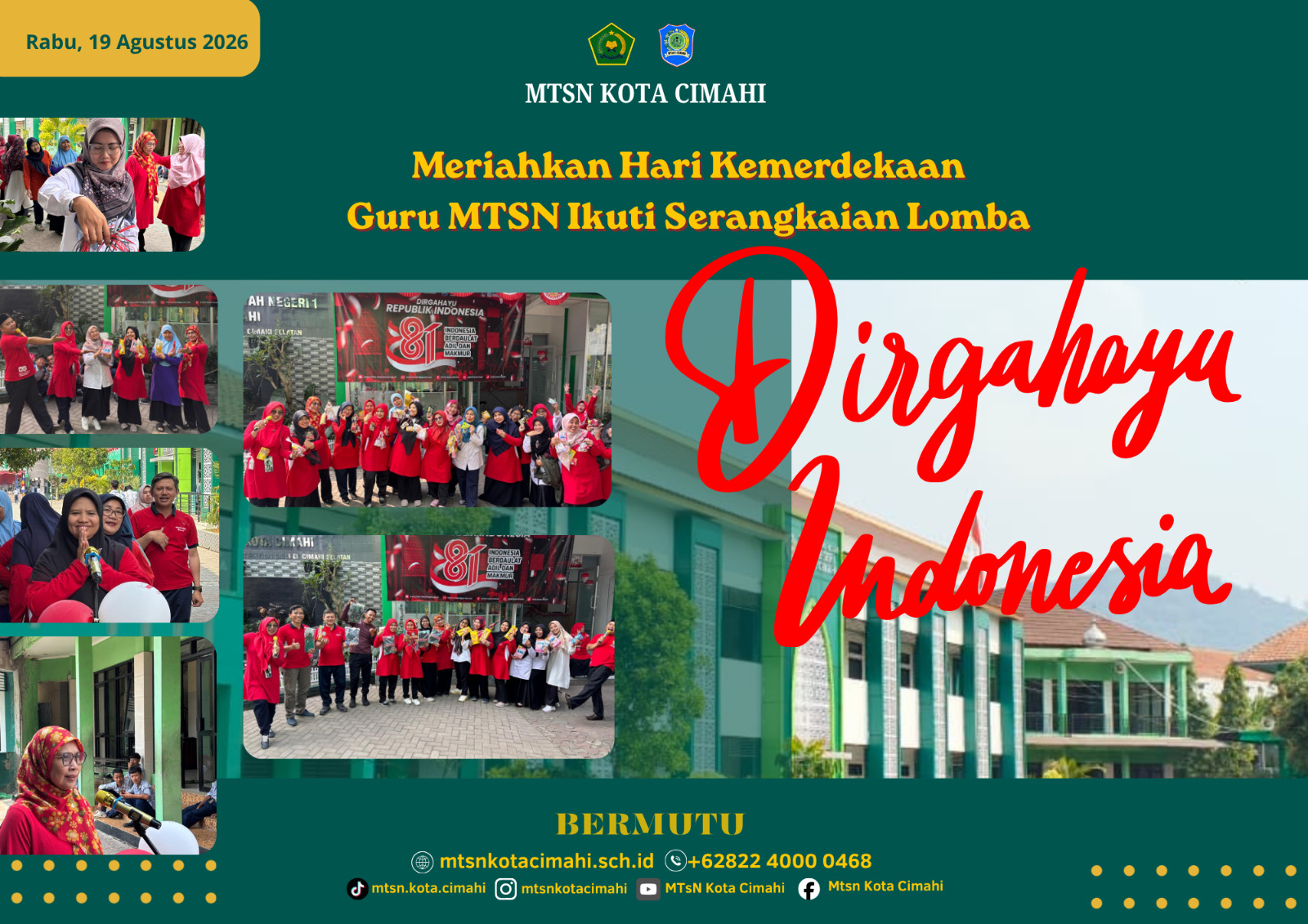 Semarak HUT ke-81 RI, Guru dan Staff TU MTsN Kota Cimahi Ikuti Lomba Penuh Keceriaan Semarak HUT ke-81 RI, Guru dan Staff TU MTsN Kota Cimahi Ikuti Lomba Penuh Keceriaan