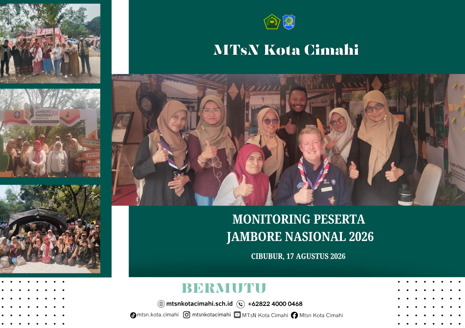 Usai Upacara HUT RI, Kamad MTsN Kota Cimahi Monitoring Peserta Jambore Nasional di Cibubur