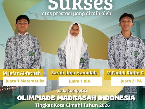 Tiga Siswa MTsN Kota Cimahi Ukir Prestasi Gemilang di OMI 2026, Dominasi IPA dan Matematika Tingkat Kota