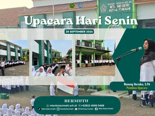 Upacara Senin MTsN Kota Cimahi, Tanamkan Karakter Santun melalui Ucapan