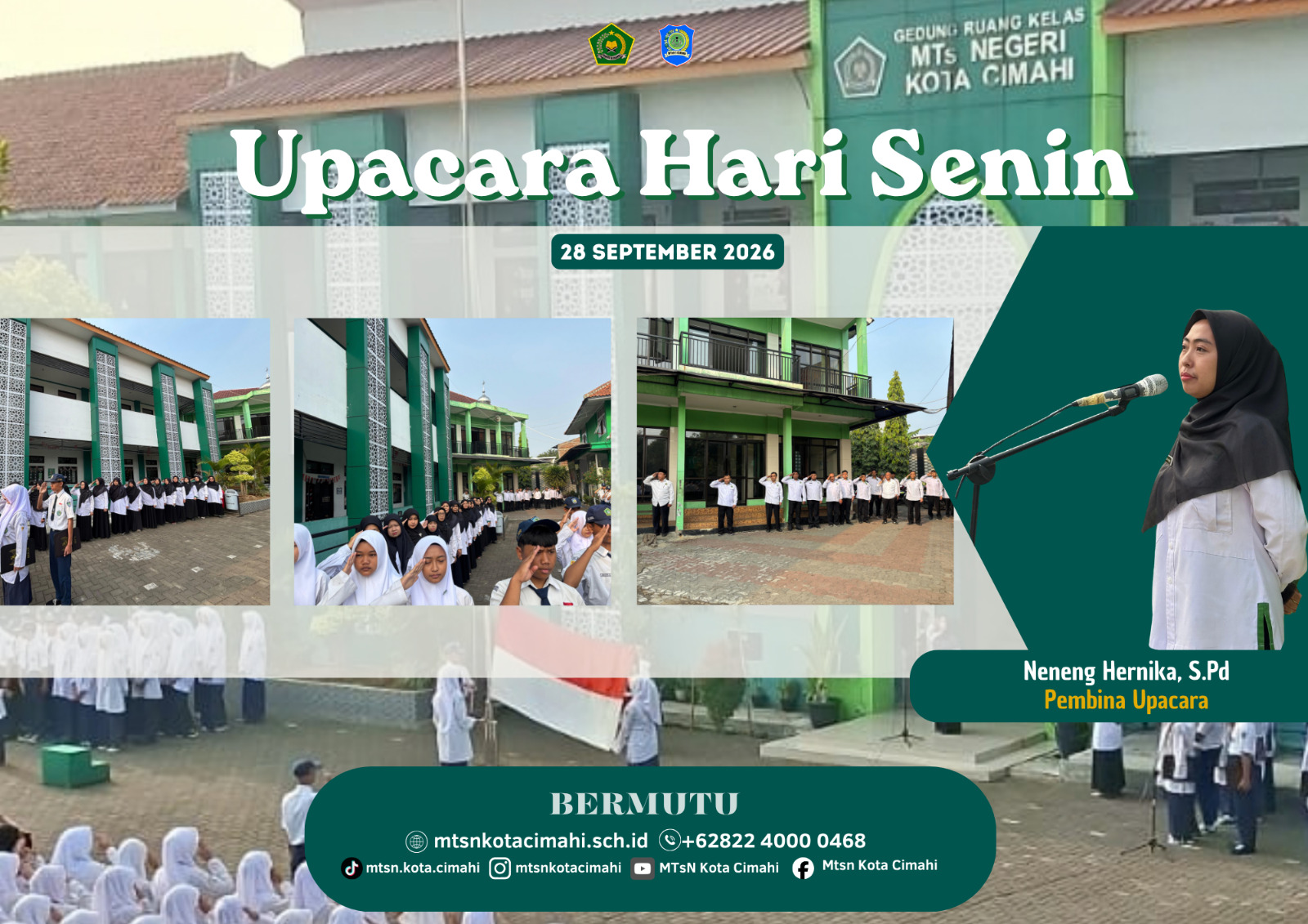 Upacara Senin MTsN Kota Cimahi, Tanamkan Karakter Santun melalui Ucapan