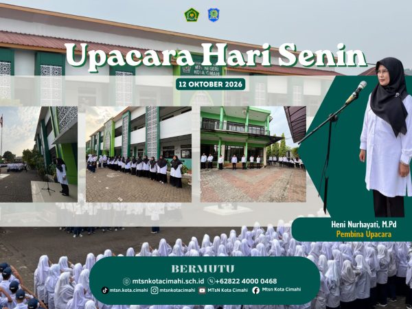Tanamkan Adab Makan Sesuai Sunnah Rasulullah, Upacara Senin MTsN Kota Cimahi Tekankan Pembiasaan Akhlak Islami