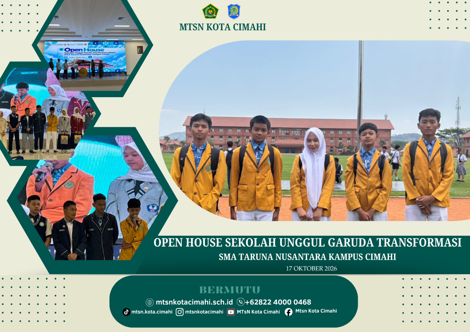 Perluas Wawasan Pendidikan, MTsN Kota Cimahi Kunjungi Open House SMA Taruna Nusantara Kampus Cimahi